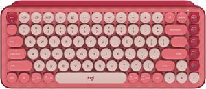 Logitech POP Mechanical Wireless Keyboard with Customizable Emoji Keys, Durable Compact Design, Bluetooth or USB Connectivity, Multi-Device, OS Compatible - Heartbreaker Rose