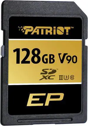 Patriot Memory V90 SDXC UHS-II U3 Class 10 SD Card 128GB