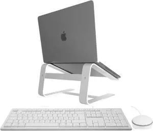 Macally USB Wired Keyboard & Mouse Combo and an Ergonomic Laptop Stand, Help Your Back, Improve Your Posture