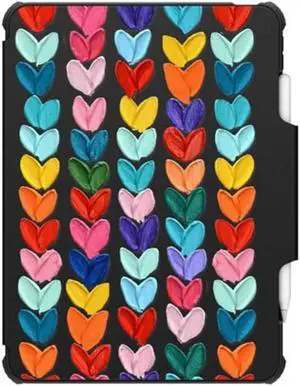CASETiFY Impact Folio Case for iPad Air 10.9" (4th/5th Gen) - Clear Polka Daub Hearts - Clear Black