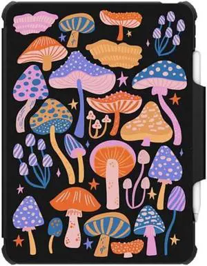 CASETiFY Impact Folio Case for iPad Air 10.9" (4th/5th Gen) - Magic Mushrooms - Clear Black