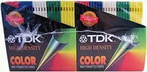 TDK High Density Color IBM Formatted Disks, 50 Disk