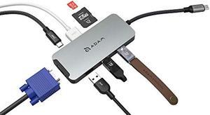 ADAM elements 8-in-1 USB C Hub - 4K USB C to HDMI - 100W USB C PD - SD Card Reader - 3 USB 3.1 Ports - Portable, Durable Aluminum Case