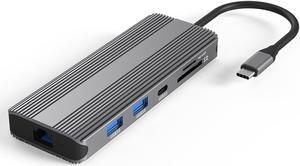 Bytecc 8k Docking Station,USB-C Docking Station for Laptop and Dual Monitor,10 in 1 Laptop Docking Station with HDMI Port,DP Port,PD 100W,3.5mm Audio,2 USB A Port,USB C Port,SD/TF