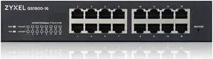 ZYXEL 16-Port Gigabit Ethernet Smart Switch (GS1900-16) - Managed, Rackmount, Limited Lifetime Protection