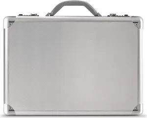 Solo Fifth Avenue Aluminum Attache Briefcase With Combination Locks, Silver