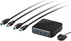 Monoprice 2x4 USB 3.1 Gen1 Peripheral Sharing Switch, Allows 2 Computers to Share 4 USB 3.1 Gen1 Devices