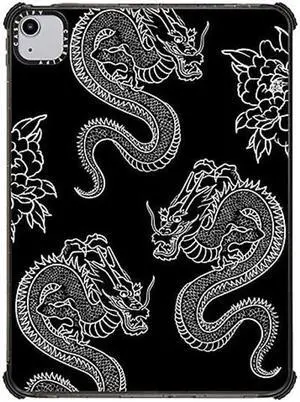 CASETiFY Impact Case for iPad Air 10.9" (4th/5th Gen) - Dragons - Clear Black