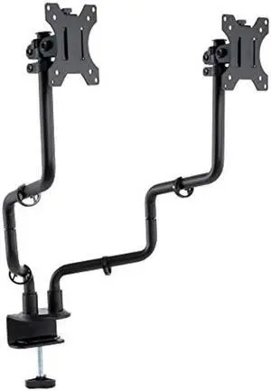 Allsop Dual Monitor Desk Mount Kit, Full Motion arms with Clamp On Mounting Base, Holds Two Computer Screens, 9" x 9.8" x 24.8", Black