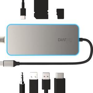 USB C Docking Station Gen 2 for MacBook Pro M1 Pro, Max & Air M2, iPad Pro, Air, 4K@60Hz HDMI, 2 USB 3.2 Gen 2, microSD & SD Card 4.0 UHS-II, 100W, Ethernet, 3.5mm, CharJenPro Ultimate Dock USB C Hub