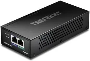 TRENDnet 2.5G PoE++ Injector, TPE-219GI, 90W PoE++, 30W PoE+, 15.4W PoE, IEEE 802.3 bt /802.3at/802.3af Compliant, Metal Housing, Up to 100m (328 ft.), Black