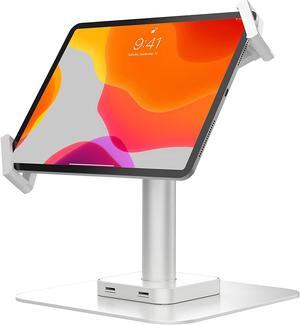 iPad Desk Mount - CTA Tablet Desk Mount w/ 2 Port USB Hub - Universal Holder for iPad 8 Gen 10.2-Inch, iPad Pro, Galaxy Tab A 9.7-Inch, Galaxy Tab S3 9.7-Inch & 7-14" Tablets - White (PAD-USBUHW)