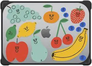 CASETiFY Bounce MacBook Air 15-inch (M2/M3/M4) Case [Enhanced Protective Corner Design/Ventilation Cutouts/Anti-Slip Grip] - Fruit Salad MacBook Case by Tess Smith-Roberts - Clear Black