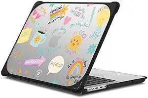 CASETiFY Bounce MacBook Pro 16" (2021/2023) Case [Enhanced Protective Corner Design/Ventilation Cutouts/Anti-Slip Grip] - Keep Growing by Laura Jane Illustrations - Clear Black