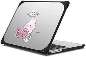 CASETiFY Bounce MacBook Pro 14" (2021/2023) Case [Enhanced Protective Corner Design/Ventilation Cutouts/Anti-Slip Grip] - I'm Busy MacBook Case by Tabetaaii - Clear Black