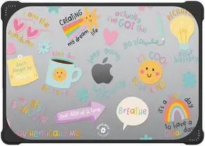 CASETiFY Bounce MacBook Air 15-inch (M2/M3/M4) Case [Enhanced Protective Corner Design/Ventilation Cutouts/Anti-Slip Grip] - Keep Growing by Laura Jane Illustrations - Clear Black