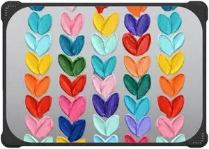 CASETiFY Bounce MacBook Air 15" (2023) Case [Enhanced Protective Corner Design/Ventilation Cutouts/Anti-Slip Grip] - Clear Polka Daubs Hearts - Clear Black