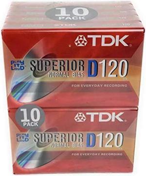 TDK D120 Dynamic Audio Cassette Tapes (10 pack)