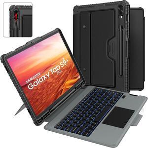 Nillkin for Samsung Galaxy Tab S9+ Plus 12.4 Inch Case with Keyboard Detachable 7 Colors Backlit Multi-Touch Trackpad Keyboard, S Pen Holder Bluetooth Keyboard Case for Galaxy Tab S9+ Plus Case