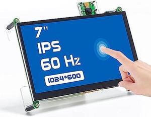 SunFounder 7 Inch Touchscreen for RPI 4,1024X600 IPS Display, USB HDMI Portable Mini Monitor, Upgraded 7in Touch Screen for RPI 4 Monitor with Stand and Dual Speakers
