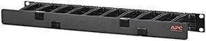 APC Rackmount Horizontal Cable Manager, AR8602A, 1U x 4" Deep, Single-Sided with Cover, Black