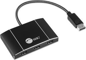 SIIG MST Hub DisplayPort to HDMI Splitter, DP 1.4 to 3X Multi Stream Transport Hub HDMI, DisplayPort Hub Video Splitter, DisplayPort Daisy Chain Monitor Adapter,Not for MacOS (CE-DP0Q11-S1)