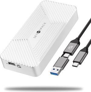 NVMe Enclosure 40Gbps, SETMSPACE M.2 NVME SSD Enclosure USB C Aluminum, Compatible with Thunderbolt 3/4, Support NVME M.2 2280 M-Key, Up to 4TB(Silver)
