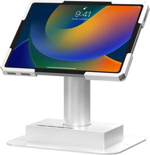 Quick Release Kiosk POS Stand - CTA Desk Mount Kiosk with 4 USB 3.0 Hubs - iPad 10th gen 10.9", iPad Pro 11", iPad Air 4, Samsung Galaxy Tab A7, A8 - White - (PAD-QRUSBKW)