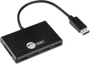 SIIG DisplayPort 1.4 to DisplayPort MST Hub Video Splitter 4K - DisplayPort Splitter 1 in 4 Out, Multi Stream Transport DisplayPort Hub, DP Daisy Chain Monitor, Not for MacOS (CE-DP0R11-S1)