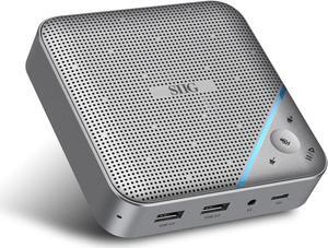SIIG Conference Room Omnidirectional Microphone, USB-C Speakerphone, Multi Port Mini Dock with 1x 4K HDMI, USB 3.0 Ports and PD 100W, Plug-N-Play, Mac and Windows, Silver (JU-DK0S11-S1)