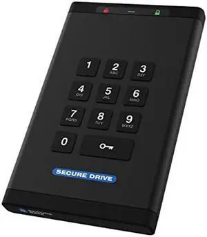 SECUREDATA 250GB SecureDriveKP FIPS 140-2 Solid State Drive with Pin Authenticat