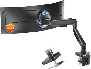 PUTORSEN 17-49 inch Premium Aluminum Single Monitor Arm Desk Mount for Ultrawide Screens, Fully Adjustable Heavy Duty Monitor Arm for Working/Gaming, Two Mounting Option, Max Load 44lbs, VESA 75/100