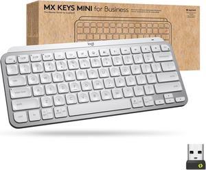 Logitech MX Keys Mini Wireless Illuminated Keyboard for Business, Compact, Logi Bolt Technology, Backlit, Rechargeable, Globally Certified, Windows/Mac/Chrome/Linux - Pale Gray
