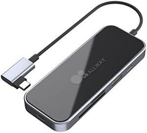 Allway USB C Hub,USB C Multi-Port Adapter for MacBook Pro, 8 in 1 USB C to HDMI Hub Dongle Compatible for USB C Laptops and Other Type C Devices (4K HDMI USB3.0 SD/TF Card Reader 60W PD)