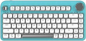 Azio IZO Wireless BT5/USB PC & Mac Mechanical Keyboard, Pre-Lubed Red Switches, Mint Daisy (IK409)