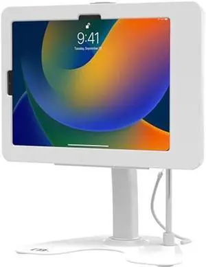 Dual Kiosk Stand - CTA Dual Security Kiosk Stand with Locking Case and Cable for iPad 10th Gen 10.9" - iPad Air and 11" iPad Pro - White - (PAD-ASK109W)