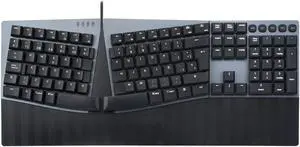 Perixx PERIBOARD-535RD ES Teclado dividido mecánico ergonómico con Cable - Interruptores lineales rojos de perfil Bajo - Teclas programables - Compatible con Windows y Mac OS X - Tecl