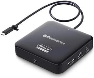 Cable Matters 7-in-1 4K 60Hz USB C DisplayLink Dock (DisplayLink Docking Station) with Dual DisplayPort, Gigabit Ethernet, 10Gbps USB, SD Reader, 100W PD for MacBook Pro M1 / M2 / M3 & Windows Laptops