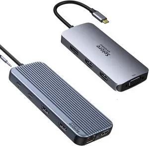Docking Station 3 Monitors, Triple and Quadruple Display Docking Station with HDMI DP VGA