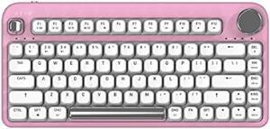Azio IZO Wireless BT5/USB PC & Mac Mechanical Keyboard, Pre-Lubed Red Switches, Pink Blossom (IK408)