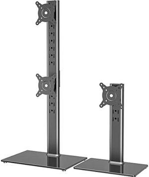 Single LCD Computer Monitor Free-Standing Desk Stand Riser for 13 inch to 32 inch Screen & Dual Monitor Stand - Vertical Stack Screen Free-Standing Monitor Riser Fits Two 13 to 34 Inch Screen