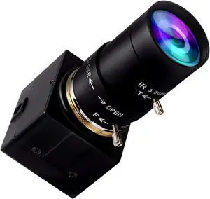 1080P USB Camera with Microphone Manual Zoom 2.8-12mm Webcam Variable Focus PC Camera H.264 Mini UVC USB2.0 USB with Camera for Computer Audio Video Close-up Camera Varifocal Lens Web Camera