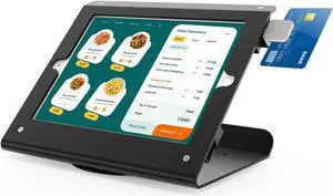 Beelta Tablet Kiosk POS Stand for 10.2 inch iPad 7 8 9 Generation, 360 Swivel Base, Anti Theft iPad Retail Stand, Metal, Black, BSC102BT
