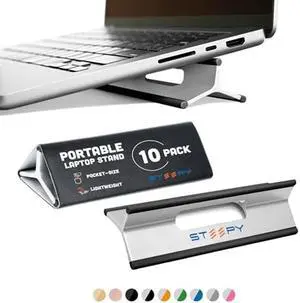 Steepy Adjustable Laptop Stand for Desk - 3 Heights Computer Stand for Laptop - Laptop Desk Stand - Laptop Riser for Desk - Portable Laptop Stand Adjustable - Laptop Stand for Desk Adjustable Height