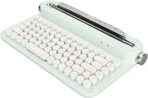 Dpofirs Retro Typewriter Keyboard, 86 Keys Vintage Bluetooth Keyboard, Portable Wireless Keyboard with Integrated Stand for Windows for Android for iOS (Mint Green)