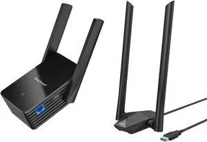 BrosTrend AX1500 WiFi 6 Universal WiFi to Ethernet Adapter and BrosTrend USB WiFi 6 Adapter AX1800 Long Range USB WiFi Adapter Bundle