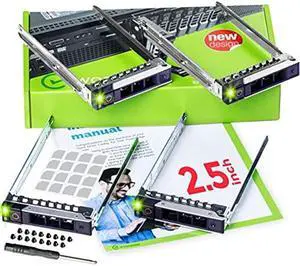 WorkDone 4-Pack - 2.5" Hard Drive Caddy - Compatible for Dell PowerEdge Servers - 14th Gen R440 R640 R740 R740xd R840 R940 R6415 R650xs - Bright LED SSD SAS SATA NVMe Tray - Setup with Manual