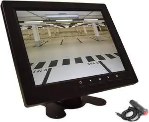 8 inch CCTV Monitor, TFT LCD Security Screen with VGA HDMI AV BNC USB Audio in/Out Ports Built-in Speaker, HD Display for Surveillance Camera STB 1024x768 Resolution with Car Power Adapter 12-24V