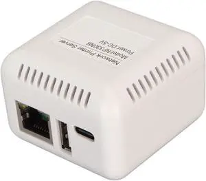 Sxhlseller Network USB 2.0 Printer Server, LAN USB Print Server Adapter, Print Server Support BT Connection for for 7, for 8, for 10 (US Plug)