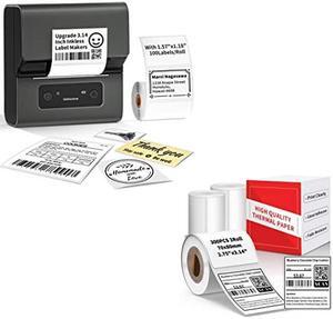 Phomemo M221 Label Maker with 3Roll 2.75"x3.14"(70x80mm) Labels Square Series, Bluetooth Thermal Label Printer for Barcode, Address, Product Ingredient Labels, Portable Label Maker Machine